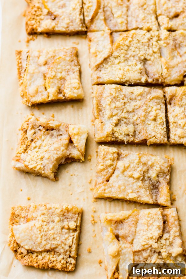 Pear crumble bars.
