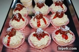 Finished cupcake with grated white chocolate