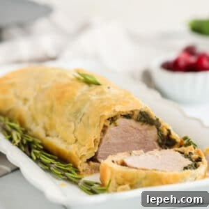 pork wellington on a plate