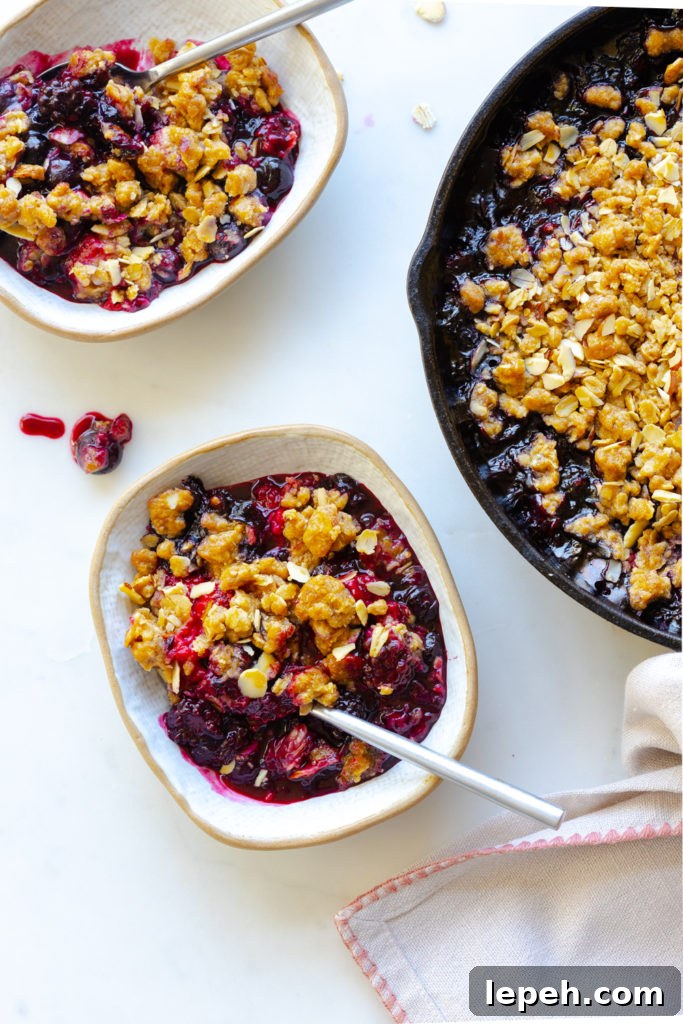 Scooping up Mixed Berry Oat Almond Crisp