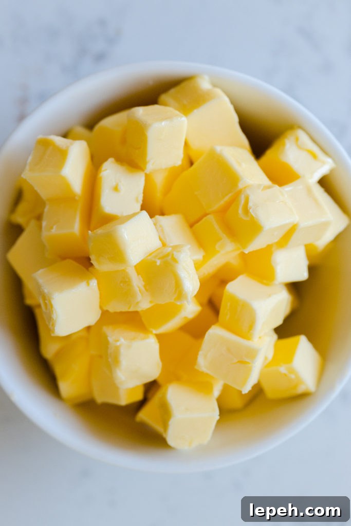 European butter chunks for crisp topping