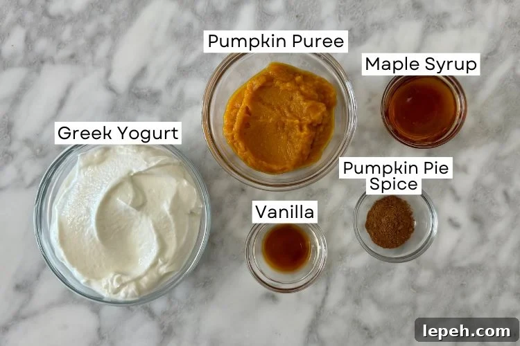 Ingredients for pumpkin yogurt