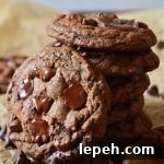 small arrangement of chocolate chocolate chip cookies