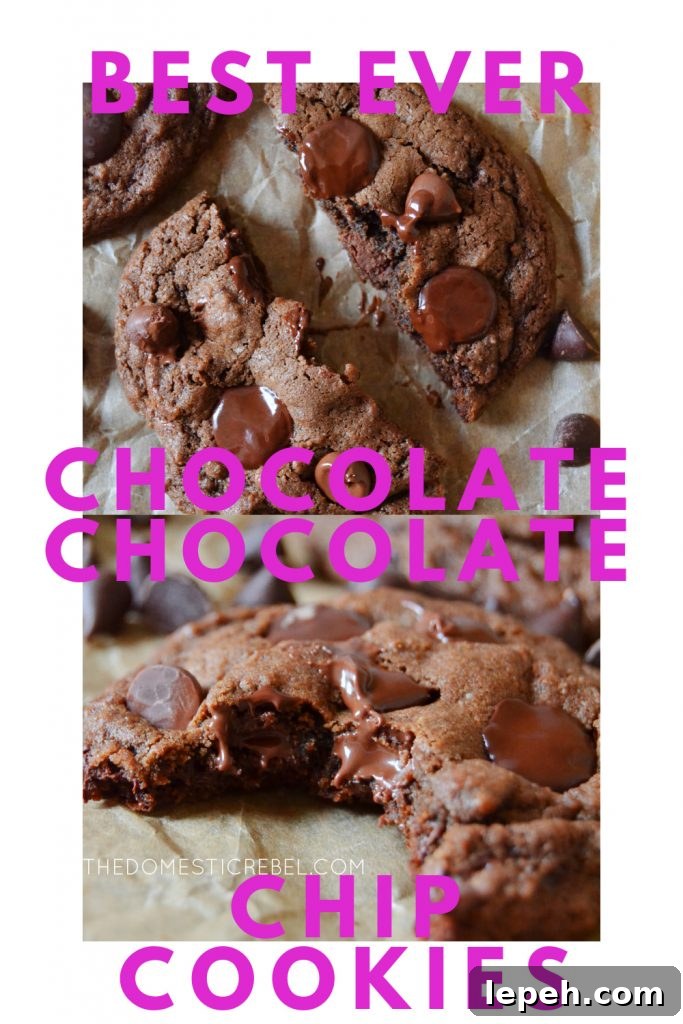 Best Ever Chocolate Chocolate Chip Cookies photo collage