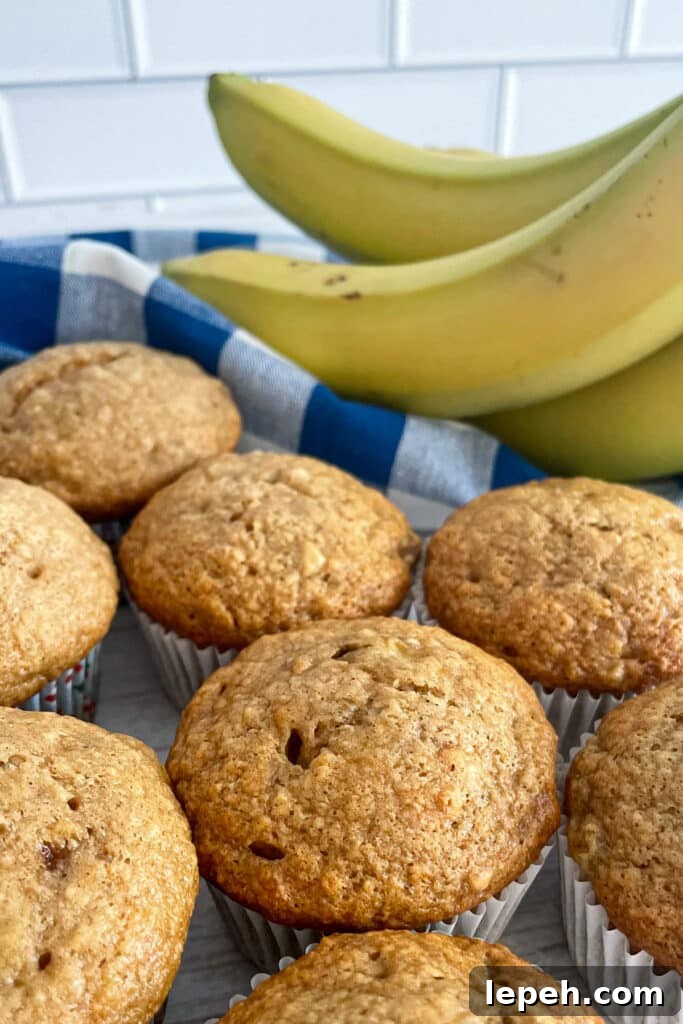 close up shot of banana muffins