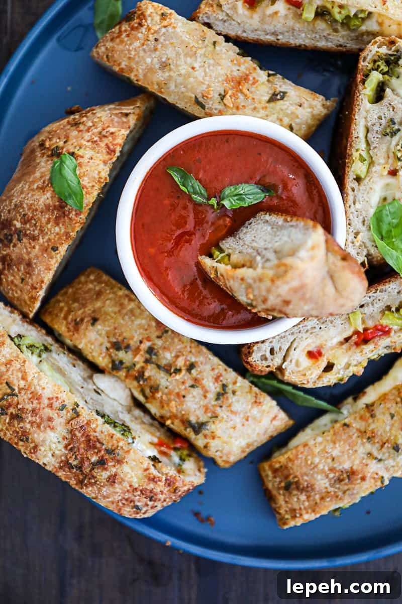 Homemade Veggie Stromboli with sauce