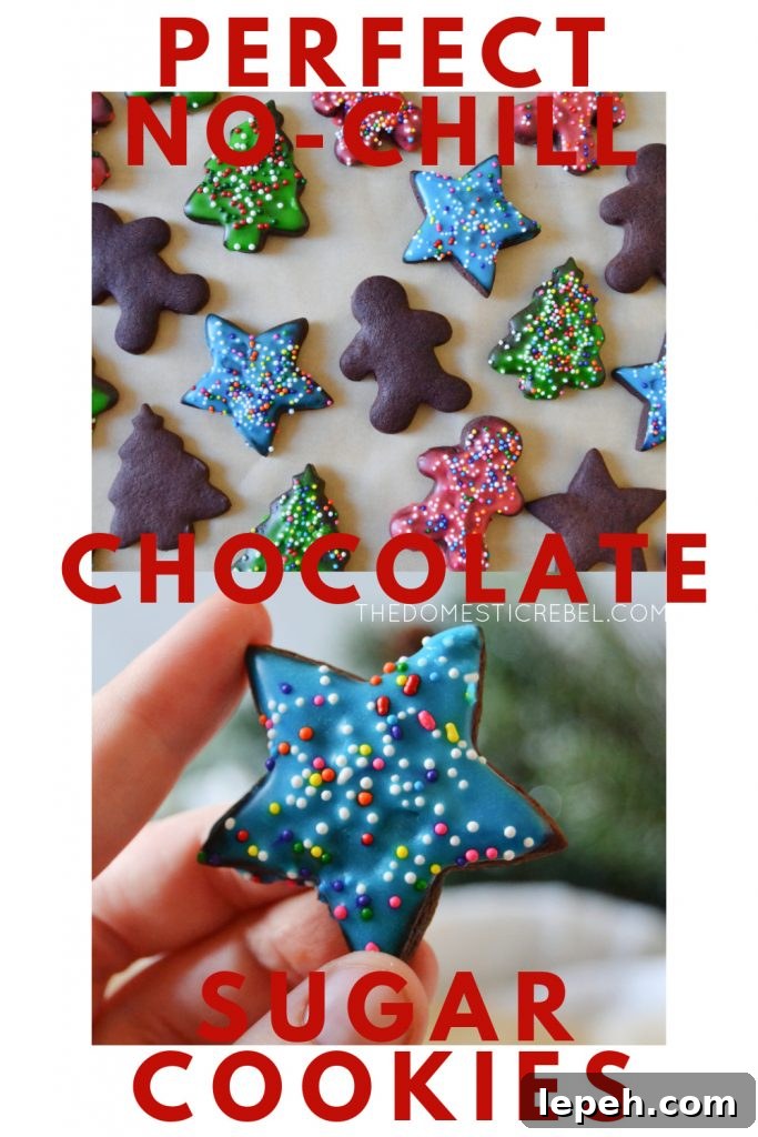 perfect no-chill chocolate sugar cookies photo collage