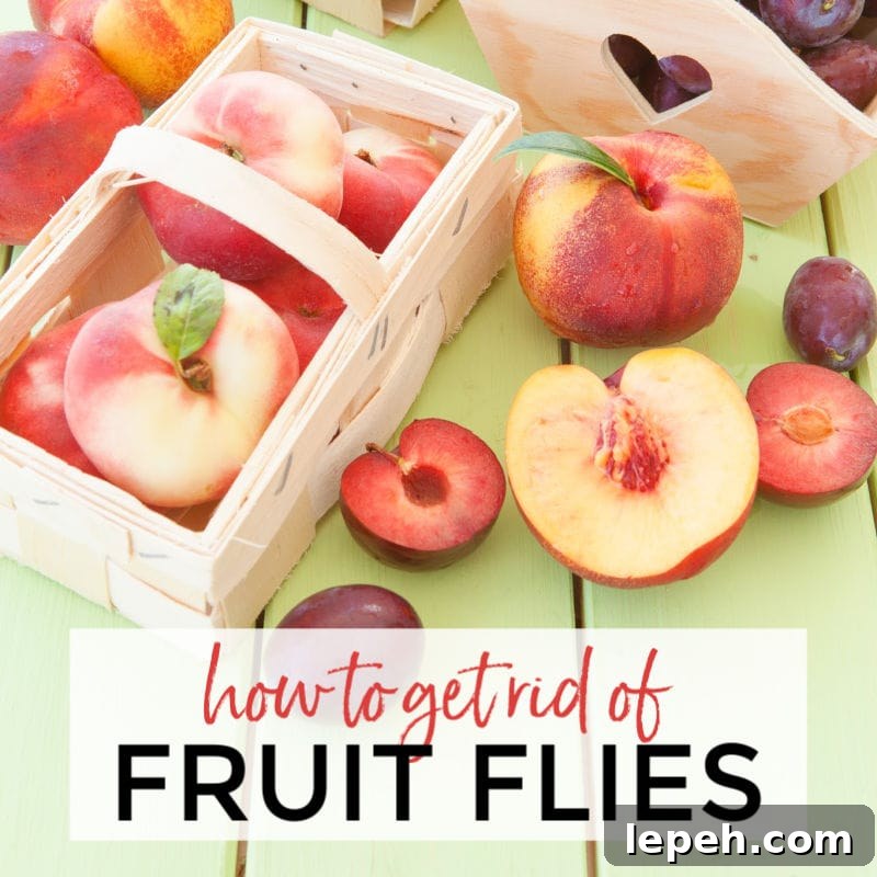 Peaches & plums in a crate. Homemade Fruit Fly Trapper
