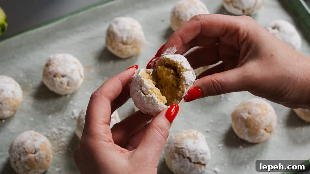 A delicious amaretto cookies recipe: Splitting one open.
