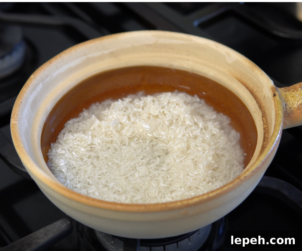 rice and water