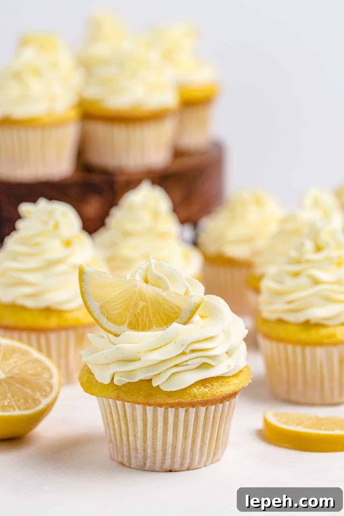 Lemon Cupcakes with Lemon Whipped Cream Frosting