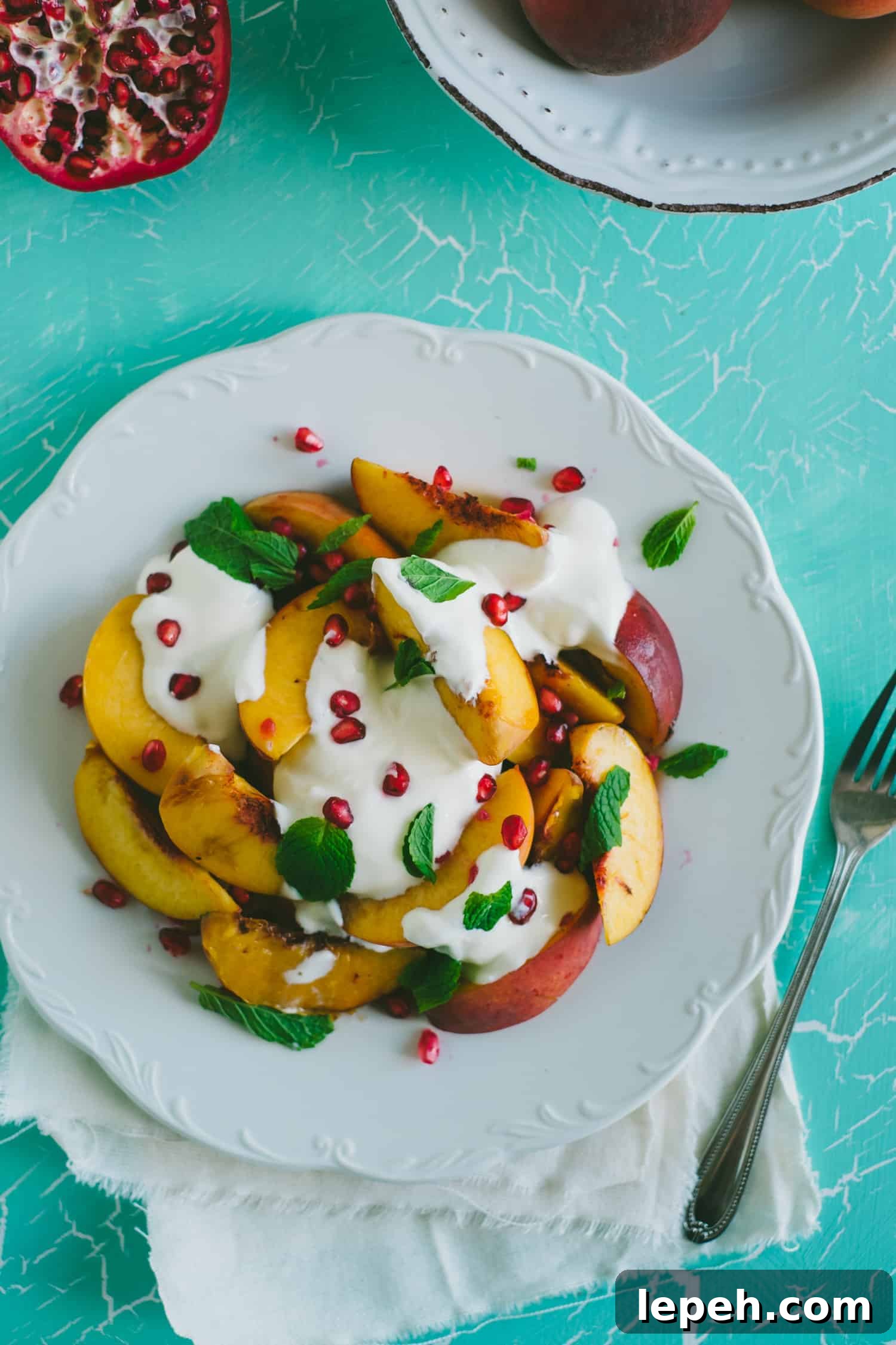 peach salad with yoghurt