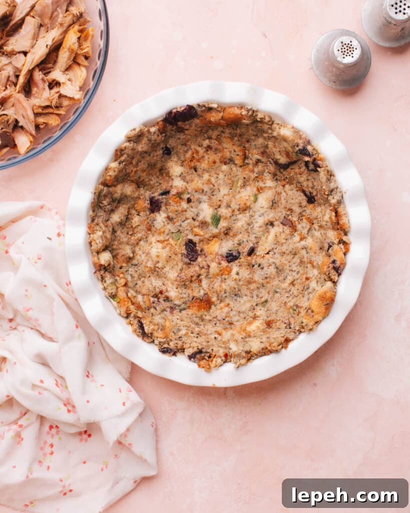 The stuffing crust for leftover thanksgiving casserole.