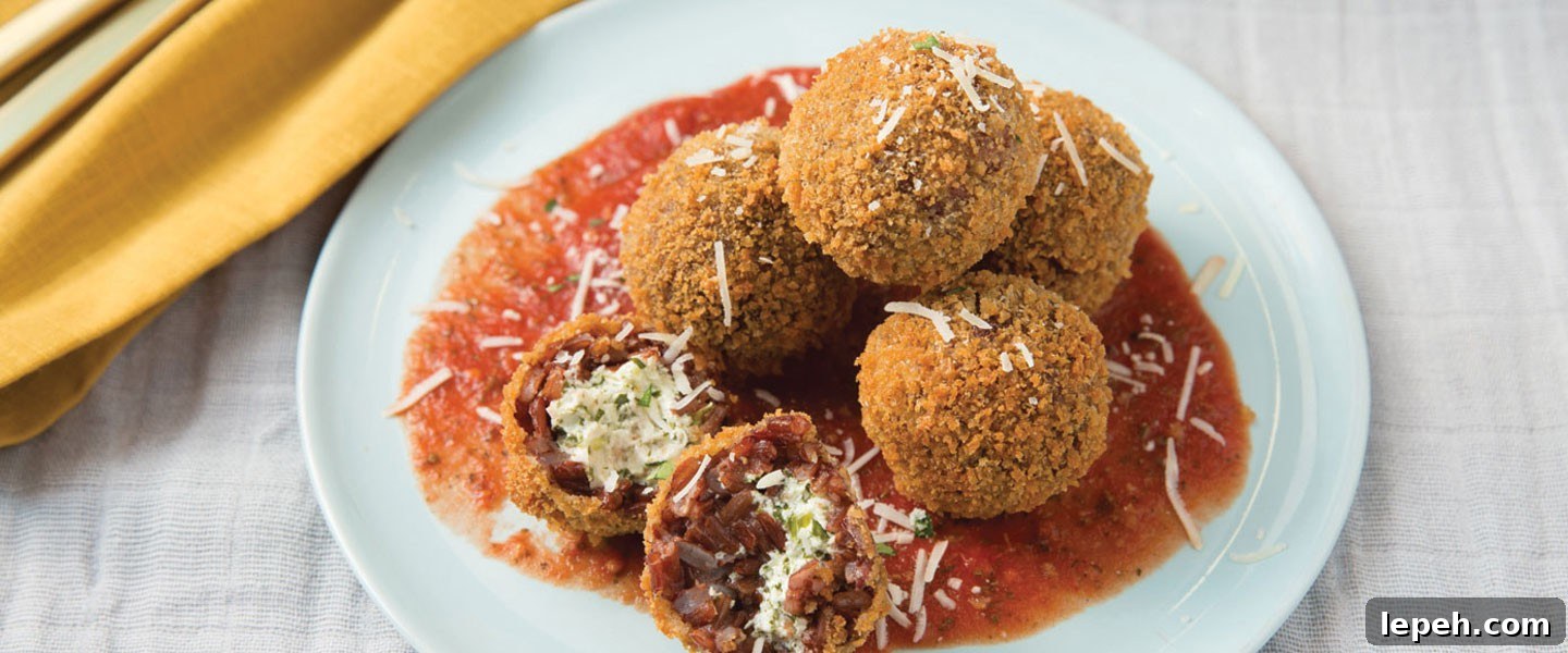 Red-Rice Goat Cheese Arancini