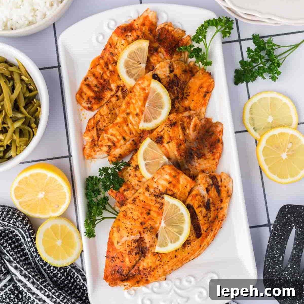 Grilled Tilapia on a platter
