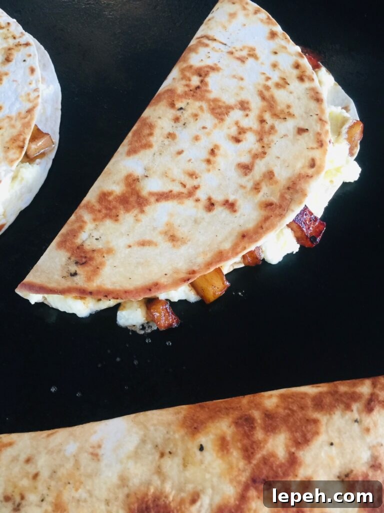 Blackstone Apple Cheesecake Quesadillas
