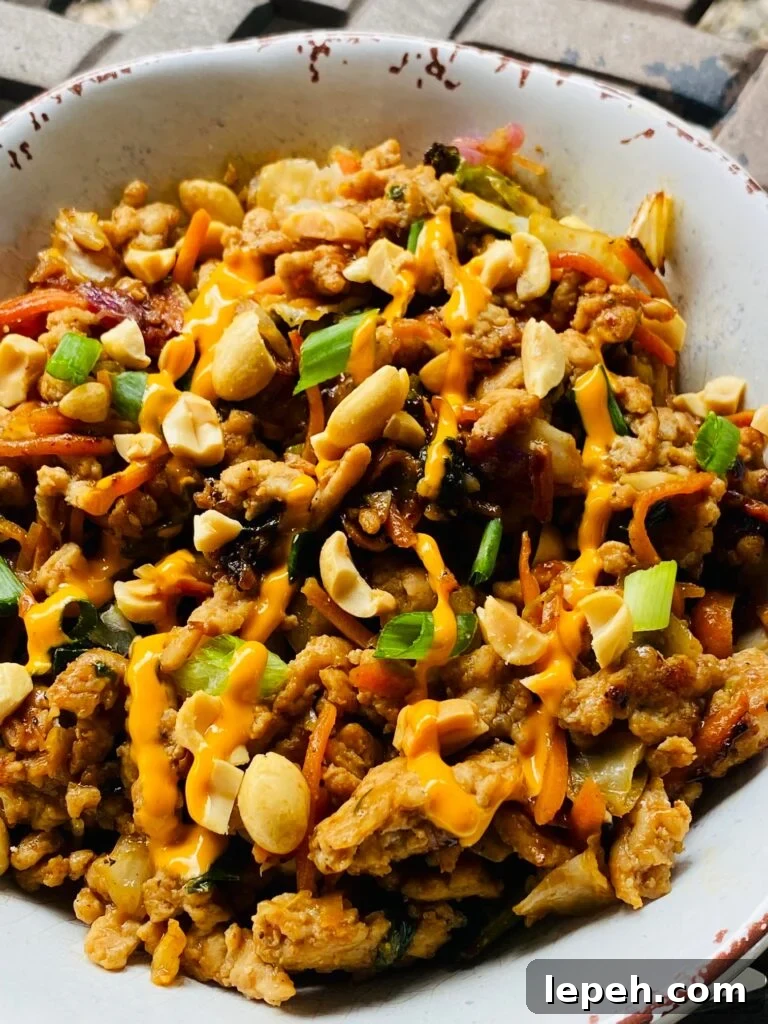 Blackstone Hoisin Peanut Egg Roll Bowls