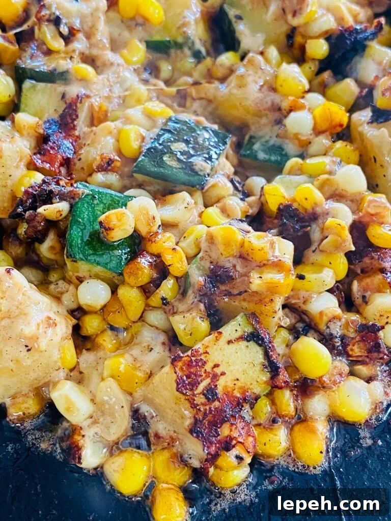 Blackstone Creamy Parmesan Corn and Zucchini