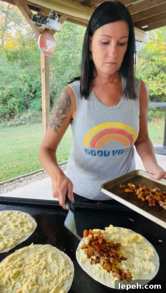 adding apples to the quesadillas