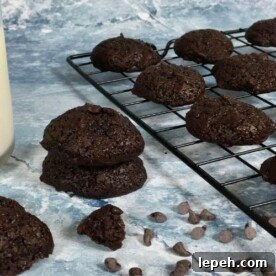 Finished double chocolate chip cookies