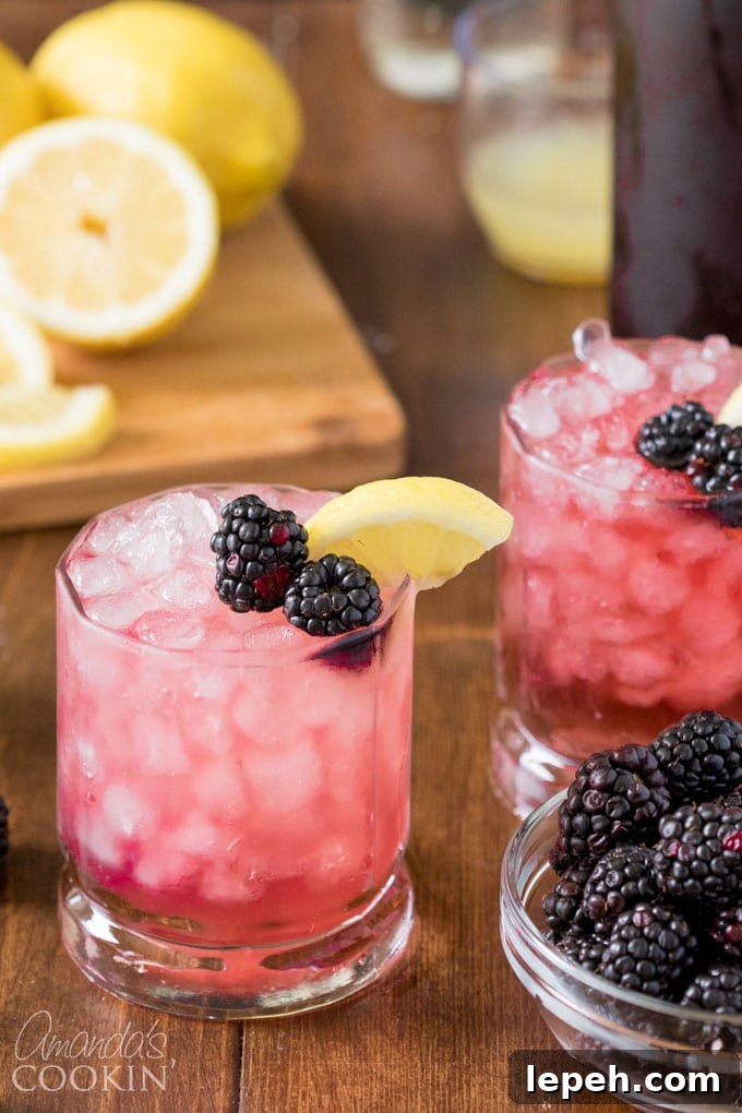 bramble cocktail in a rock glass over ice