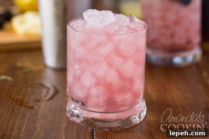 bramble cocktail in a rock glass without garnish