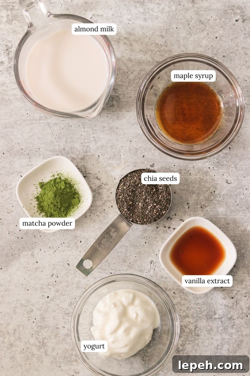 recipe ingredients in small bowls and labeled.
