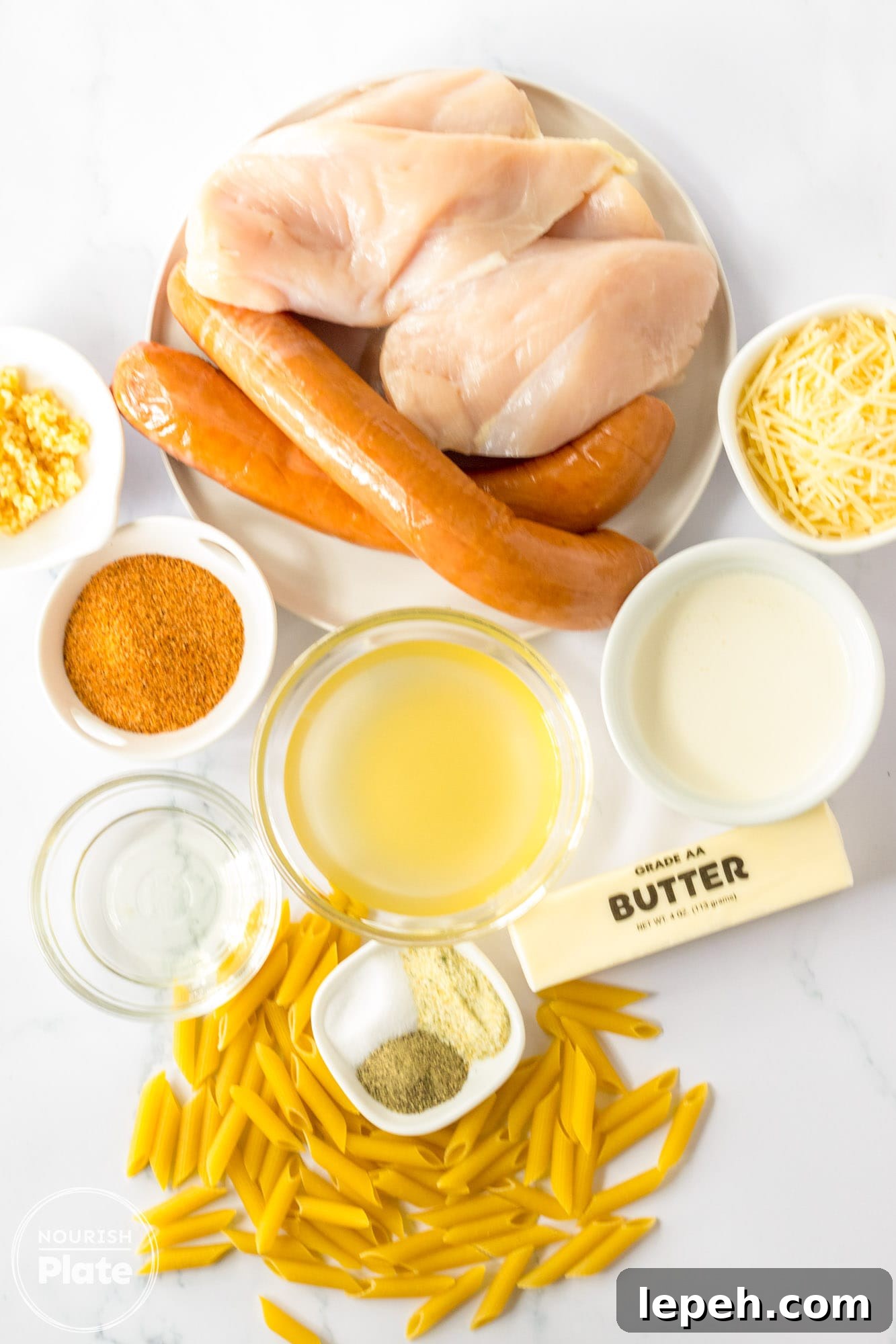 Ingredients needed to make cajun chicken alfredo