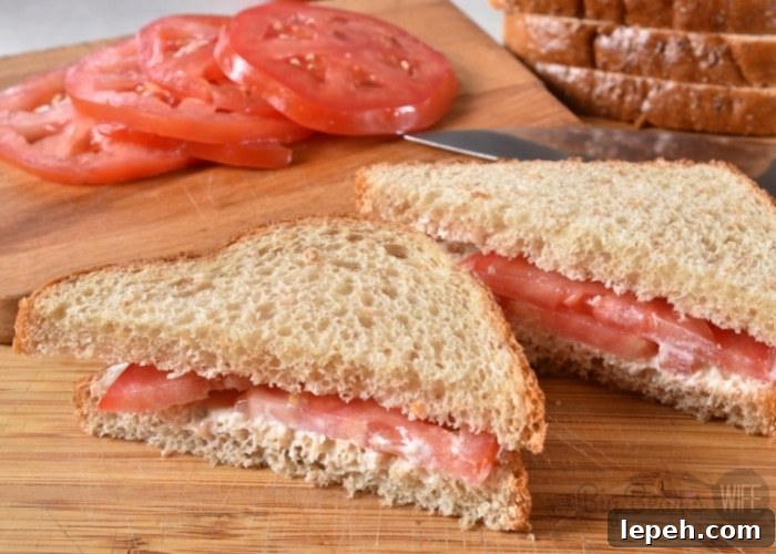 Tomato and Mayo sandwich