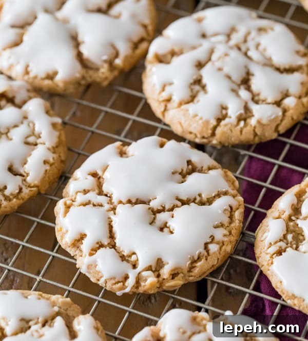 Iced oatmeal cookies