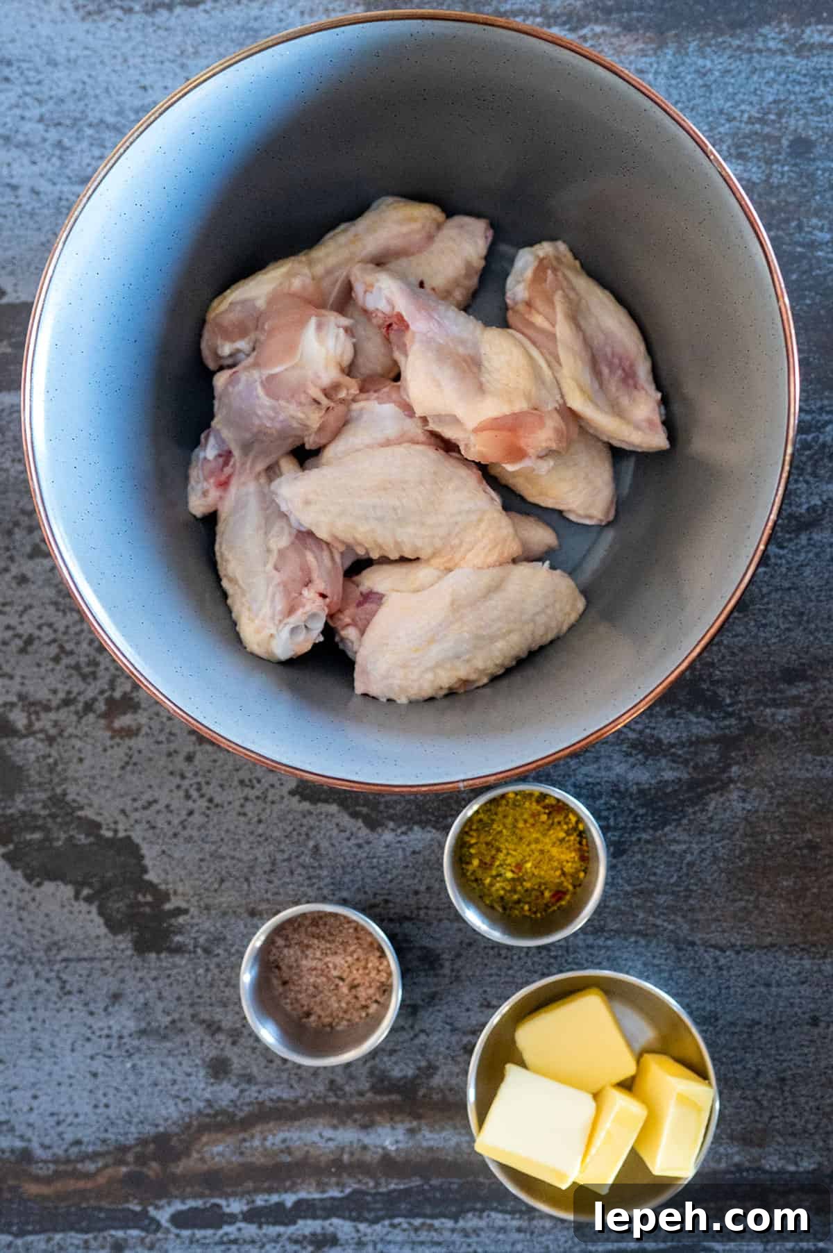 Lemon Pepper chicken wings ingredients.