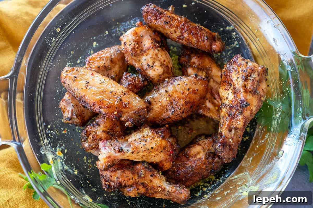 Platter of Lemon pepper chicken wings.
