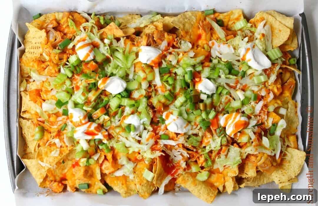 Easy Sheet Pan Vegan Buffalo Chicken Nachos