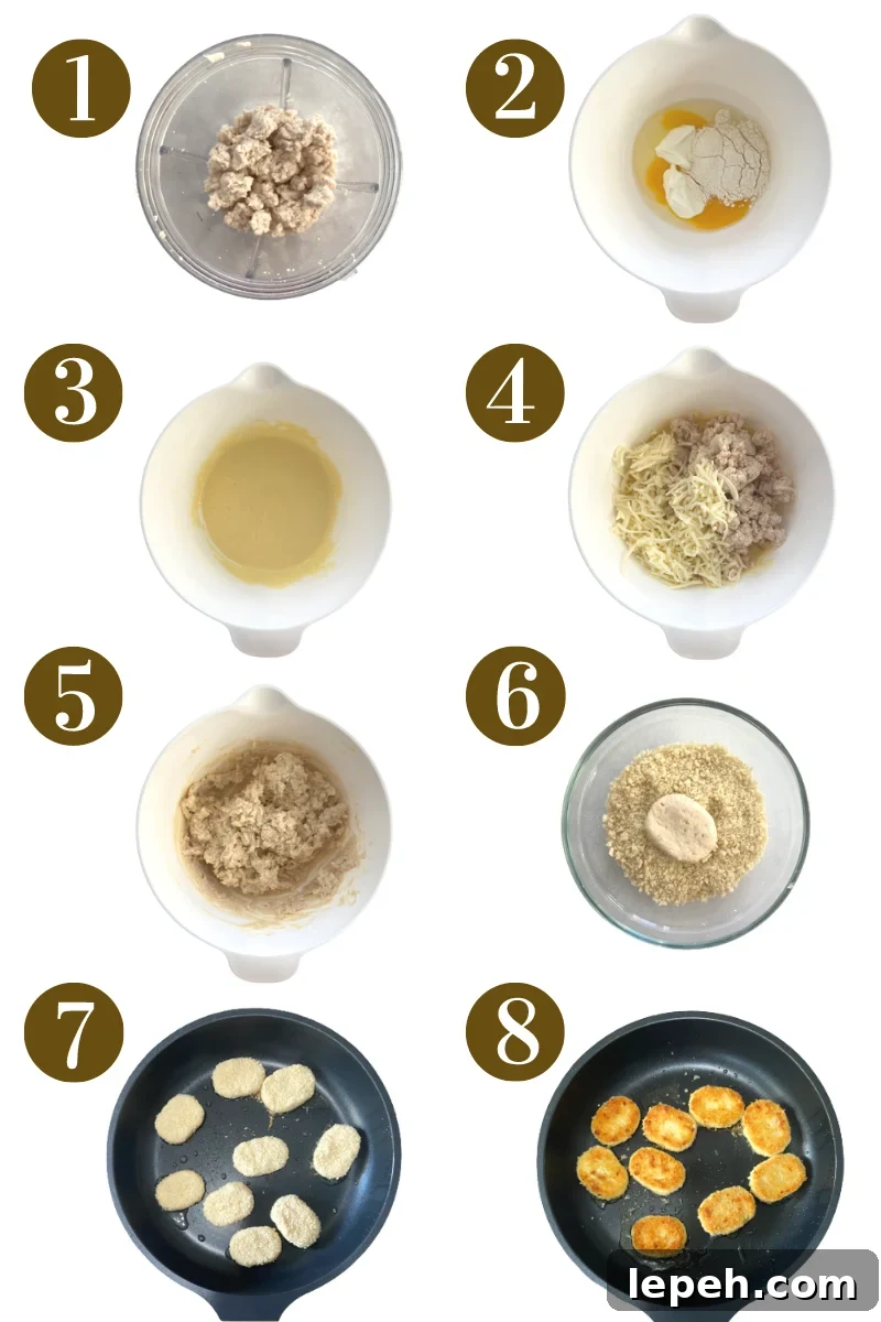 Steps to make leftover turkey nuggets. Detailed instructions provided in recipe card.