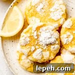 lemon crinkle cookies on a plate