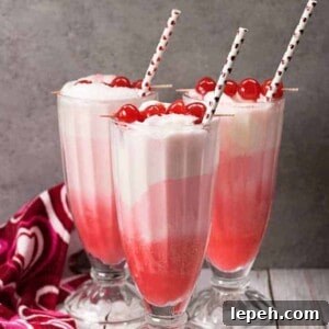 Cherry Vanilla ice cream float cocktails