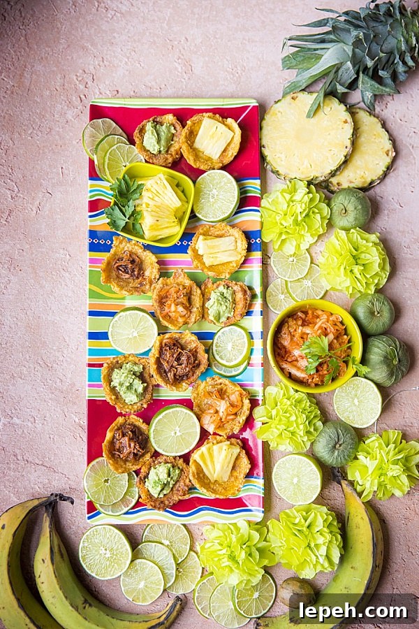 platter of fried plantain cups for a caribbean party