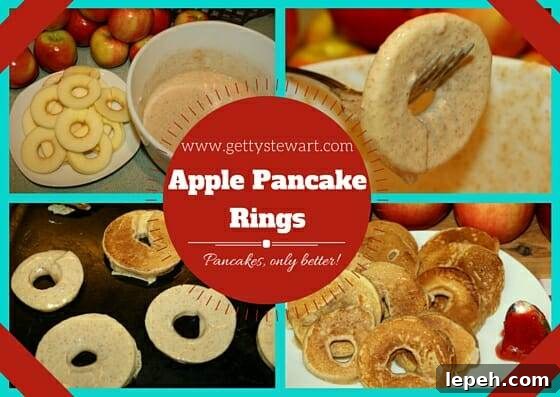 apple pancake rings collage