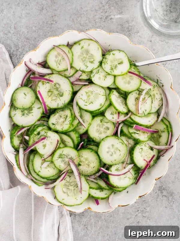 healthy cucumber salad with dill