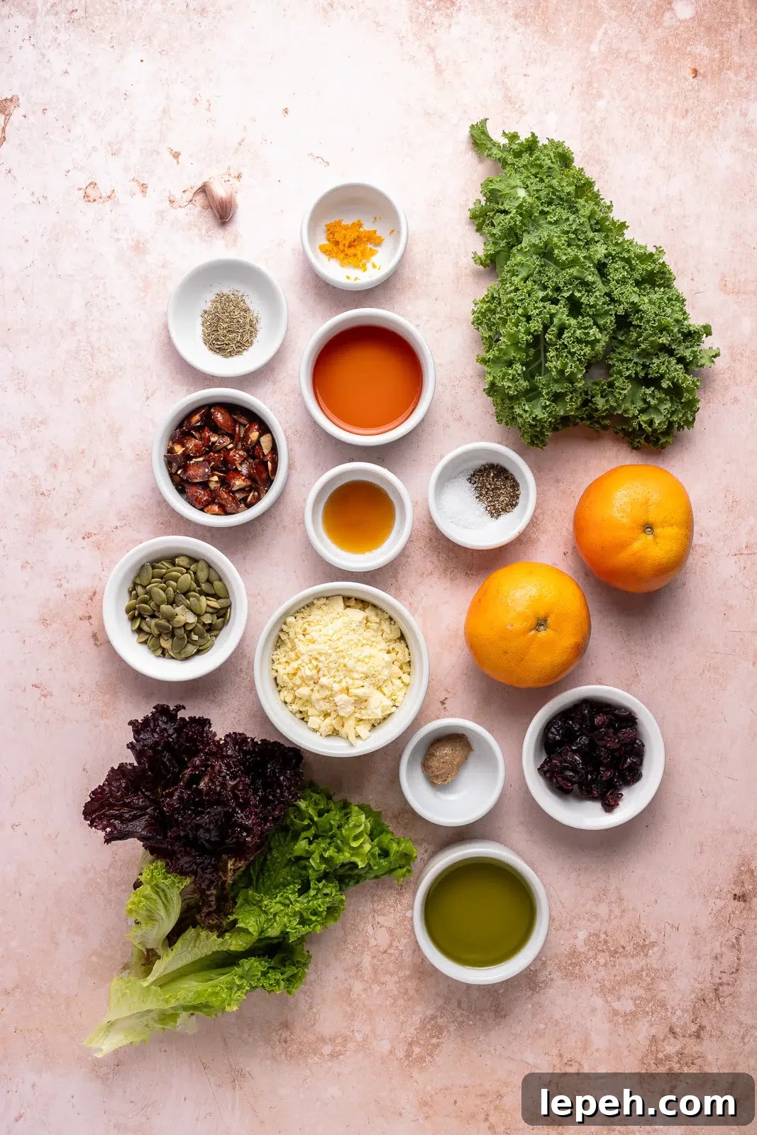 ingredients for citrus salad with red wine vinaigrette
