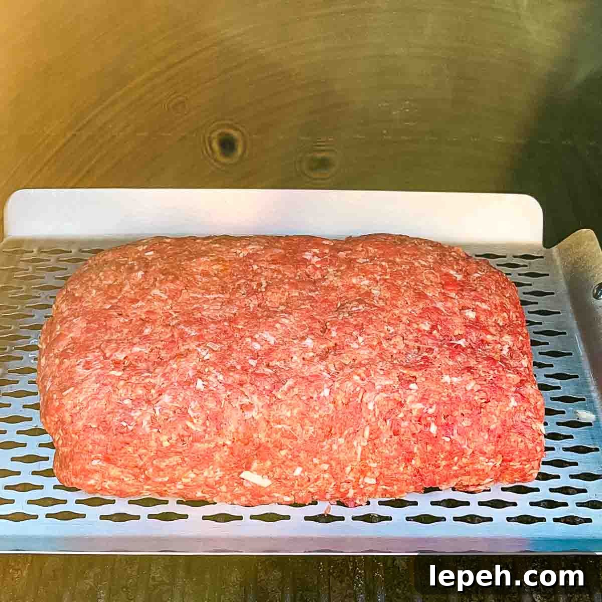 The prepared meatloaf on the Pit Boss pellet grill.