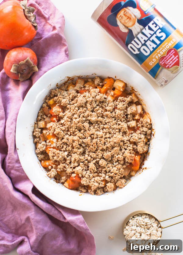 Pear Persimmon Breakfast Crumble | @sweetpotatosoul