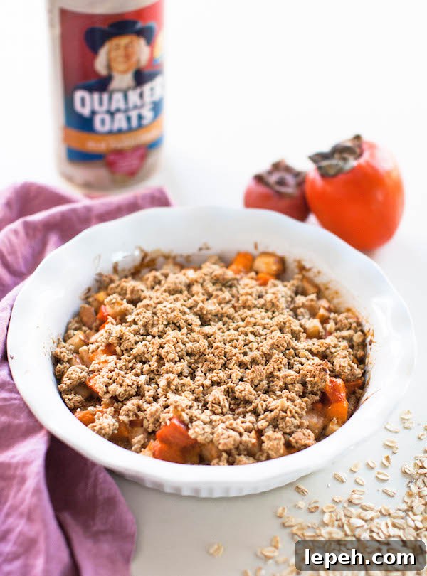 Pear Persimmon Breakfast Crumble | @sweetpotatosoul
