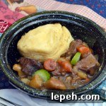 Slow Cooker Beef Stew and Biscuits