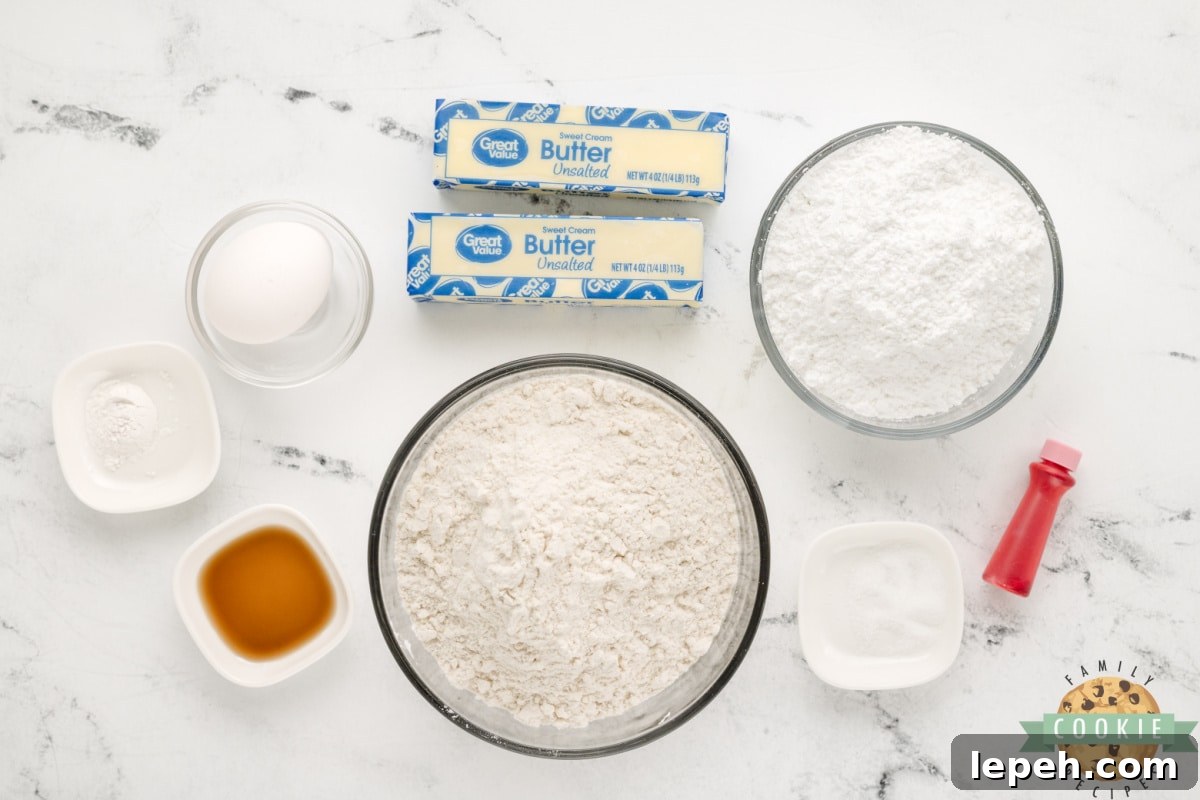 Ingredients in Braided Sweetheart Cookies.