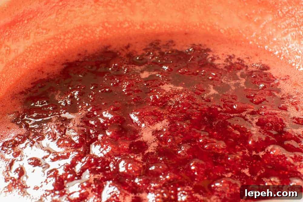 Strawberries cooked in the microwave.