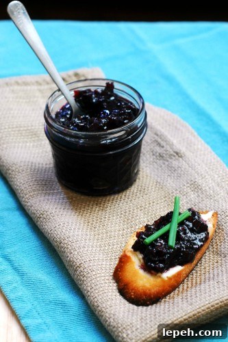 Blackberry-Rhubarb Chutney and Goat Cheese Crostini | theredheadbaker.com
