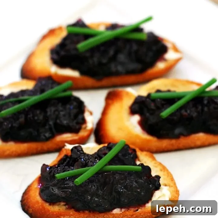 Blackberry-Rhubarb Chutney and Goat Cheese Crostini | theredheadbaker.com