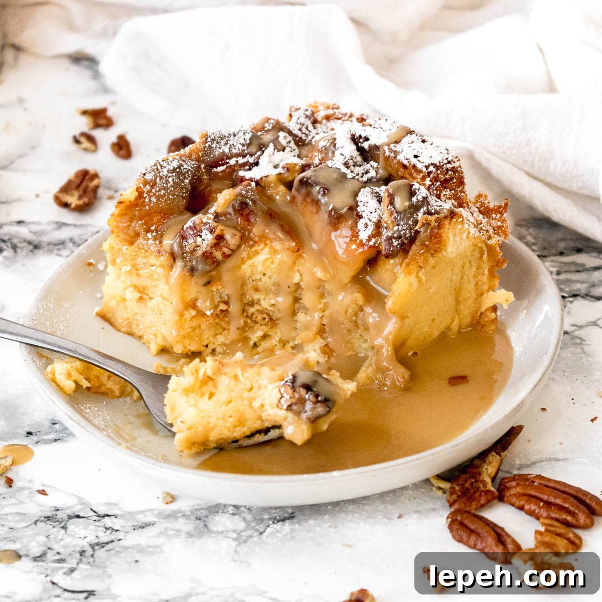eggnog bread pudding recipe card