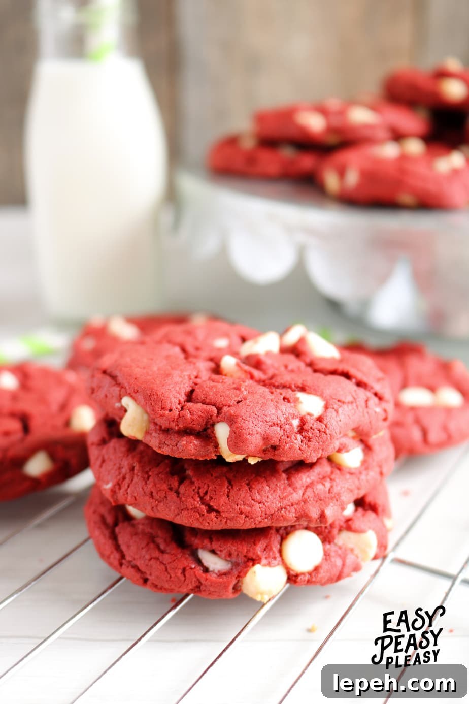 Easy Red Velvet Cake Mix Cookies using only 4 Ingredients.